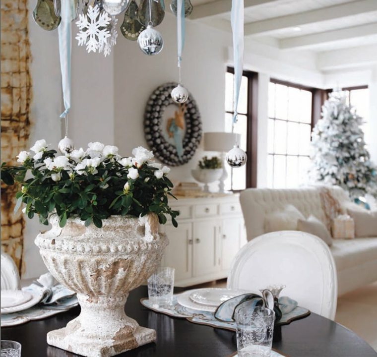 dekoráció virágok belső ötlet labda felfüggesztés karácsonyi asztal