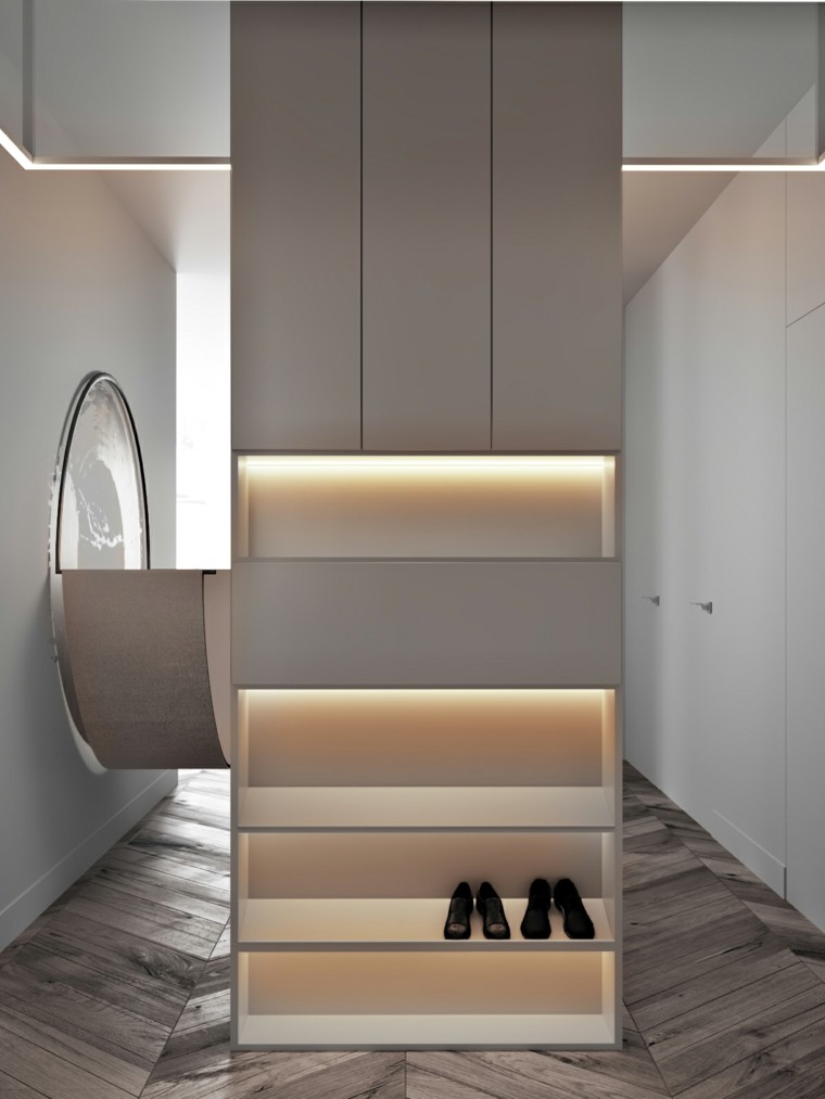 decora il tuo appartamento elemento-oro-scaffali-scarpe-armadio