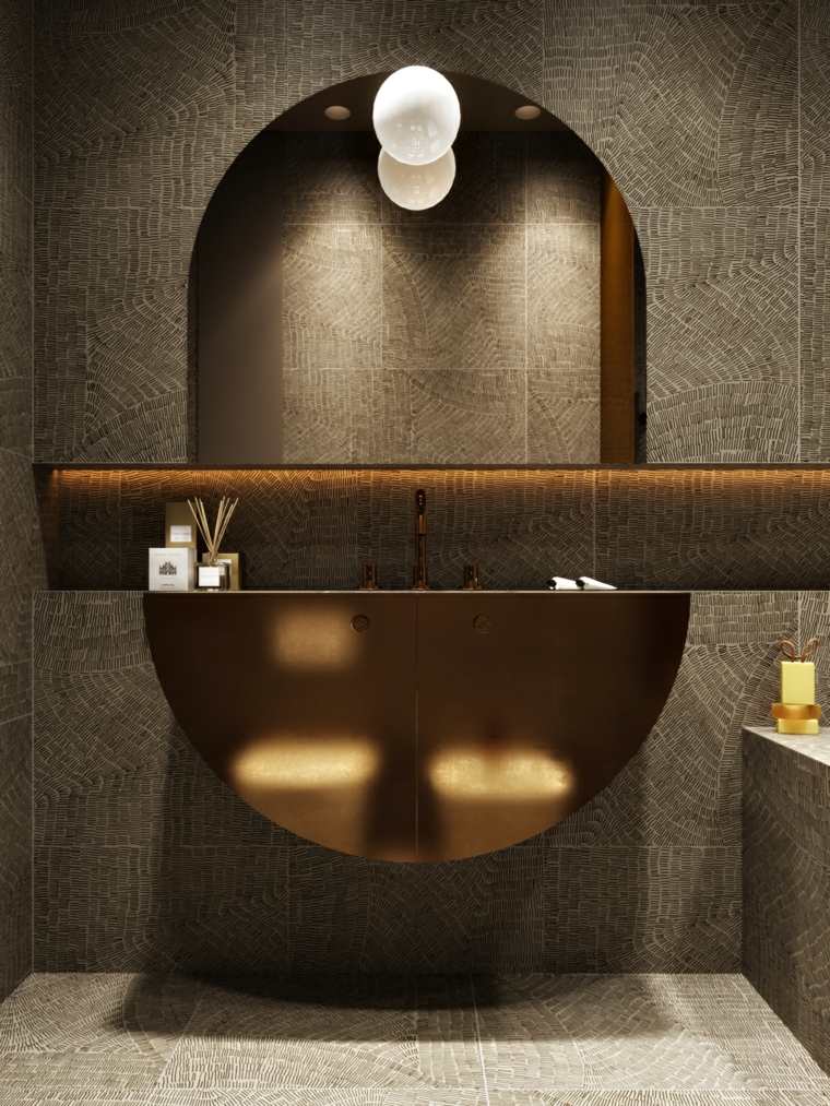 decorare il tuo appartamento elemento d'oro-bagno-lavandino