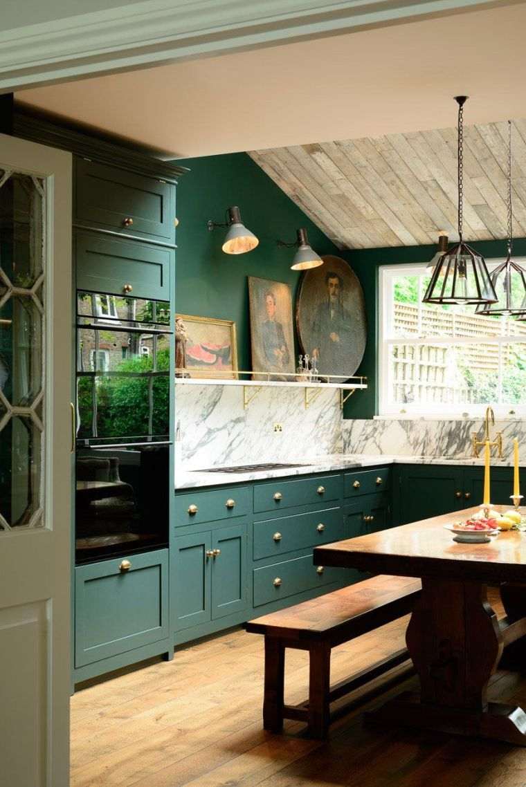 hunter-green-kitchen-color-trend-2019