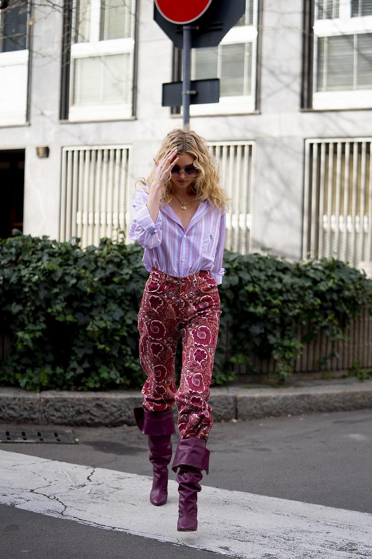 pantaloni rosa street style freschi