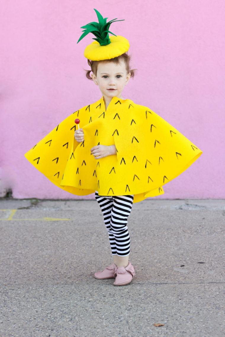 Costume di Halloween per bambini idea ragazza ananas fai da te