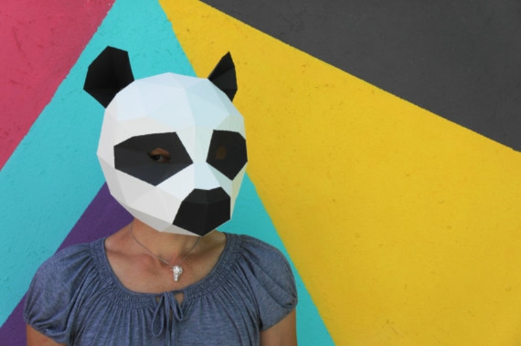 Helovino kaukės maskavimas kartoninė „pasidaryk pats“ 3D kaukė