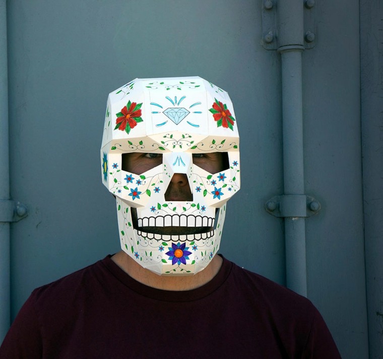3D kartono pasidaryk pats kaukės idėja Helovino užmaskuoti