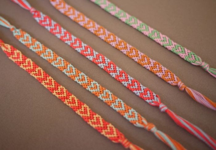 chevron braccialetto fai da te accessorio corda tessile idea produzione