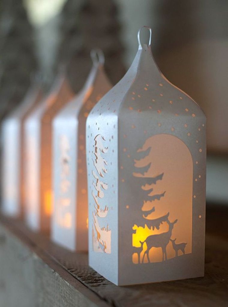 DIYの発光-クリスマス-紙のランタンを作る