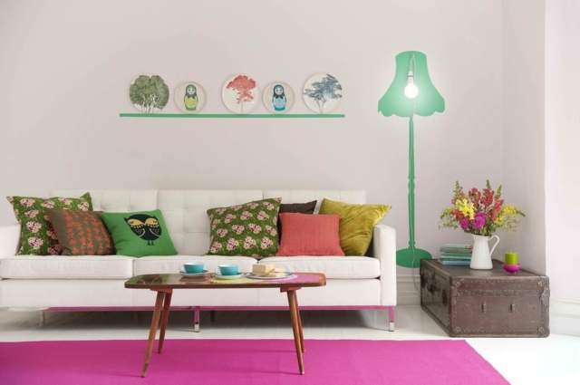 Soggiorno con colori di design fai da te deco