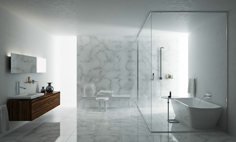modernaus dizaino vonios dušas