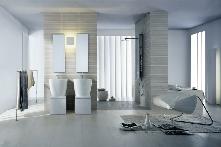modernios dušo kolonėlės atviras vonios kambarys