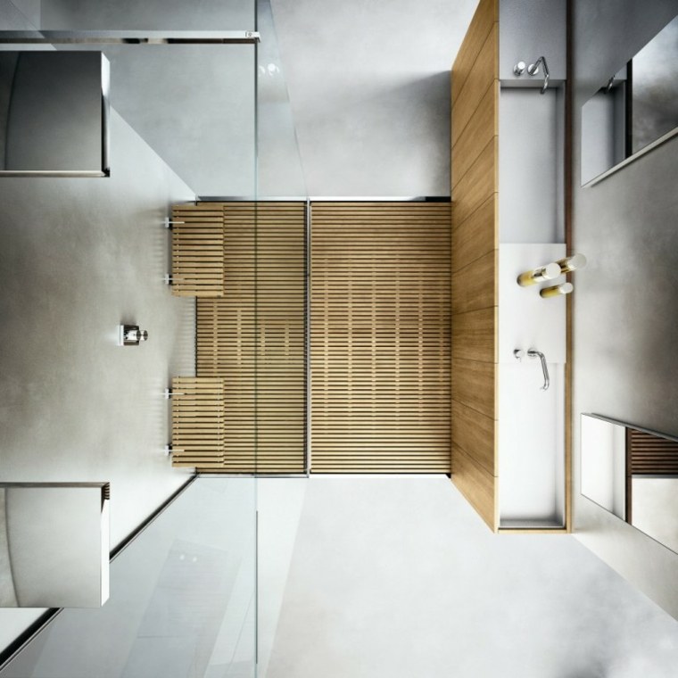 modernaus dizaino įmontuotas dušas