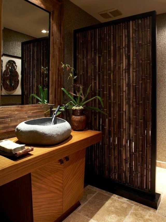 竹飾りバスルーム