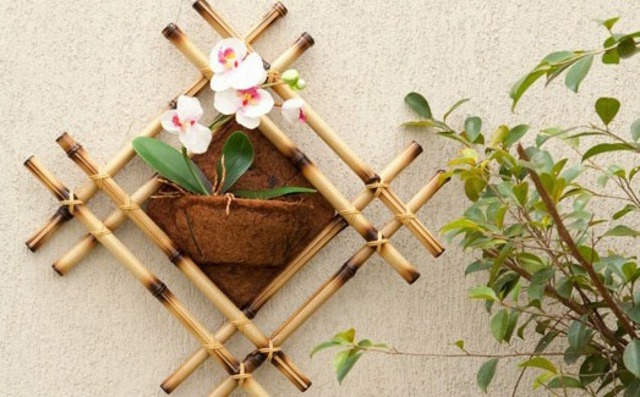 竹の杖の壁の装飾