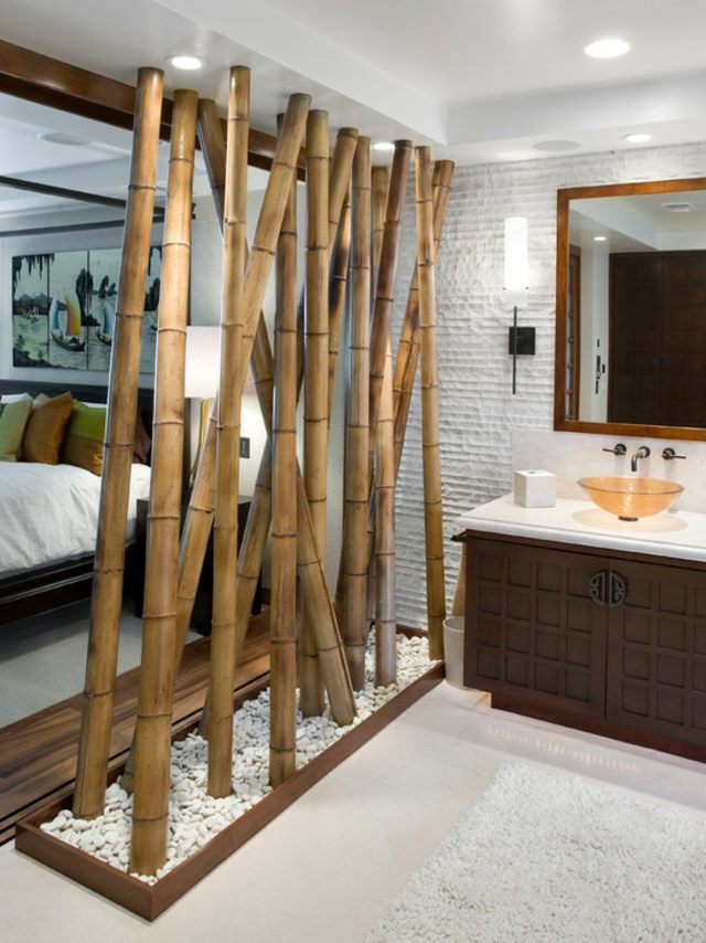 竹のバスルームの装飾アジア
