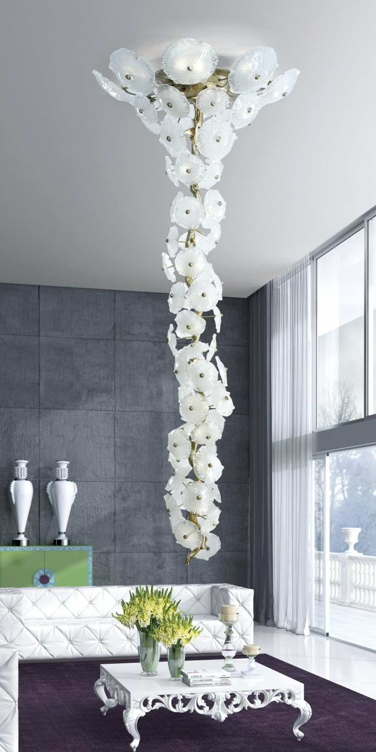 illuminazione a soffitto con fiori a vortice