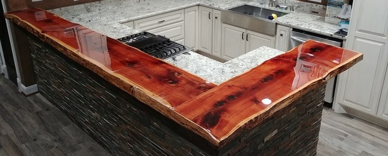 piano cucina in legno laccato
