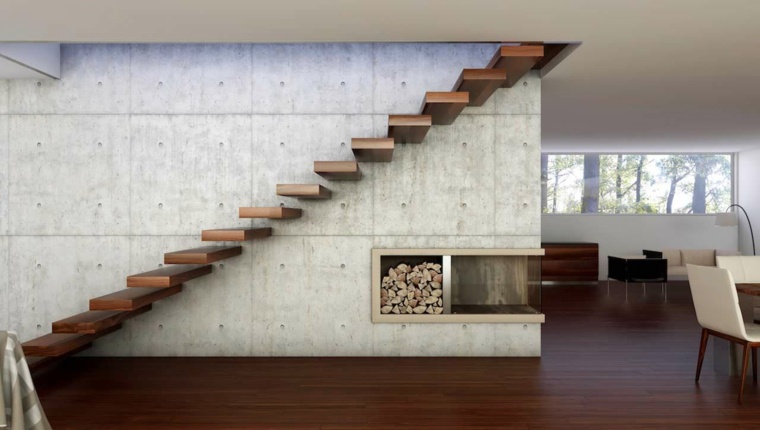 Modern belső fa lépcső kialakítás