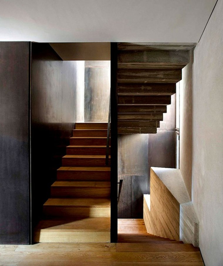 Modern, érdekes design fa lépcső
