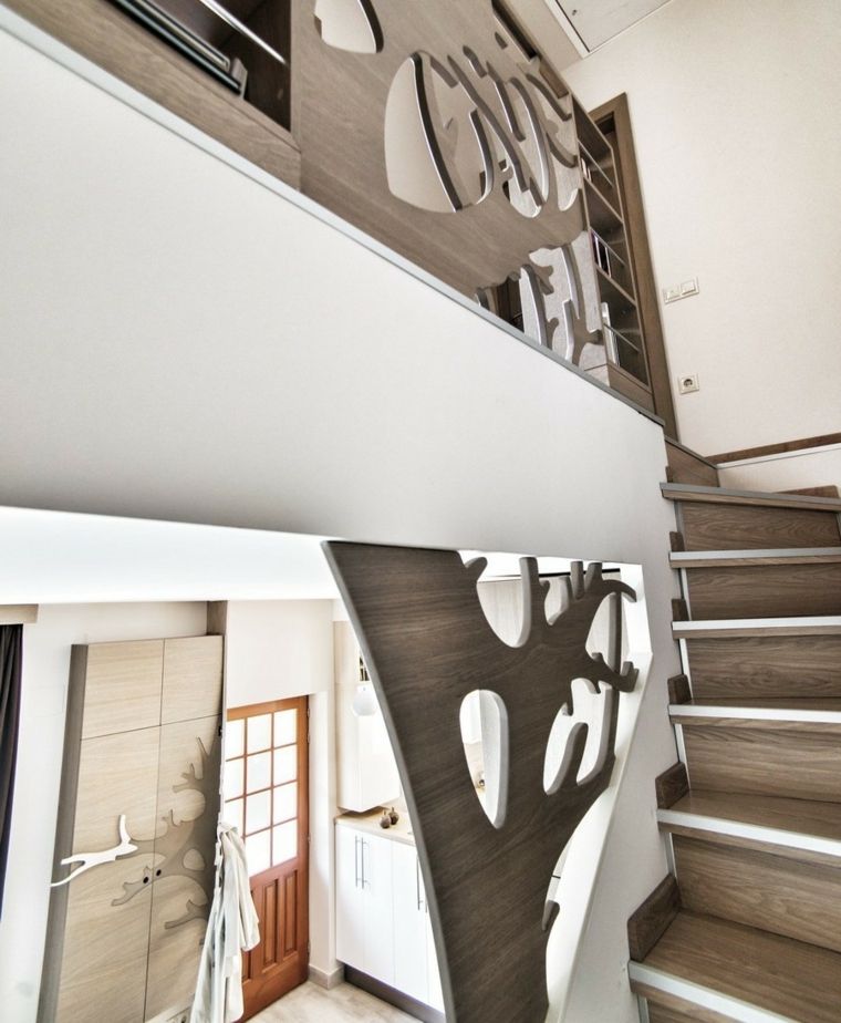 fa lépcső korlát design