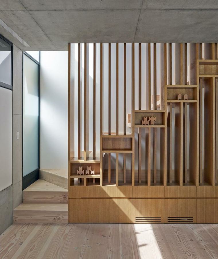 Modern, fából készült deko lépcső