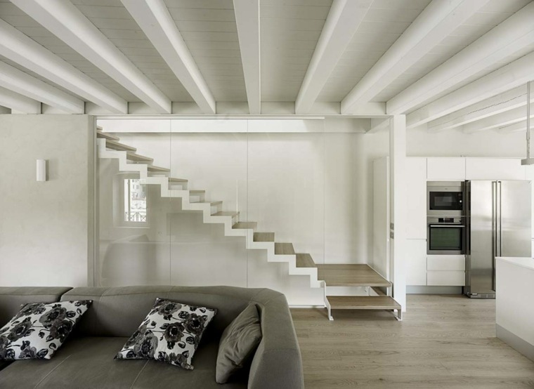 modern nappali belső lépcső