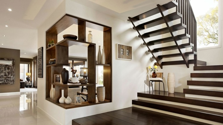 modern belső fa lépcső