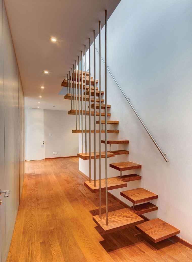 moderno stubište drvo interijer moderna unutarnja ideja stubišta
