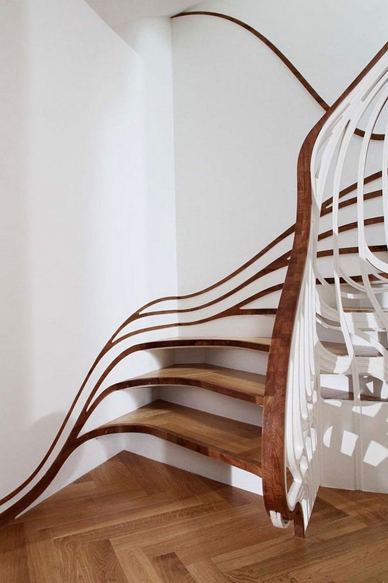 laiptų dizaino medžio parketas šiuolaikinės interjero dizaino idėjos
