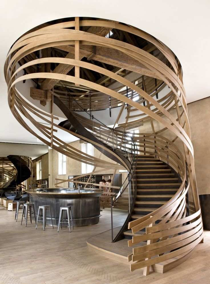 mediniai laiptai šiuolaikinio dizaino modernus interjero dizainas