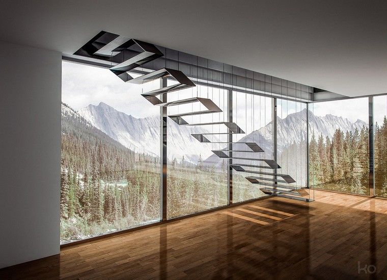 suvremeno metalno stubište idejno rješenje moderne ideje uređenja interijera