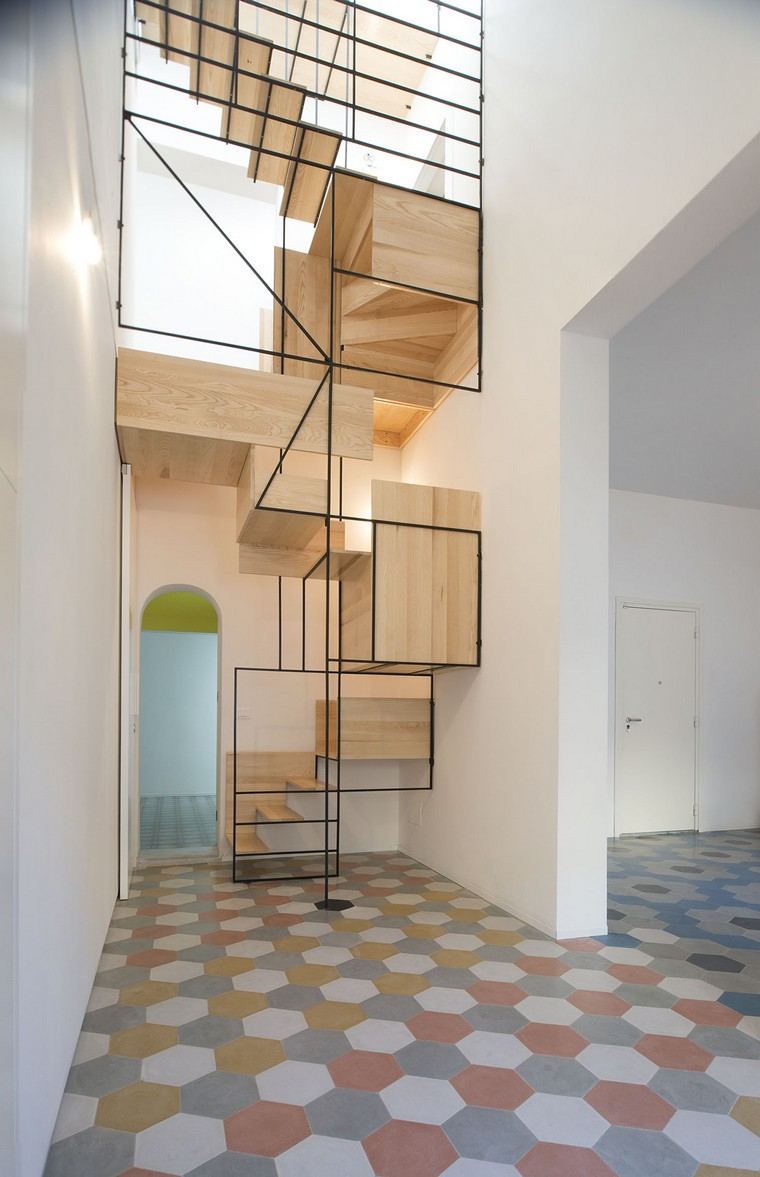 ideje za drvene stepenice moderne ideje za podne pločice od metalnih stubišta