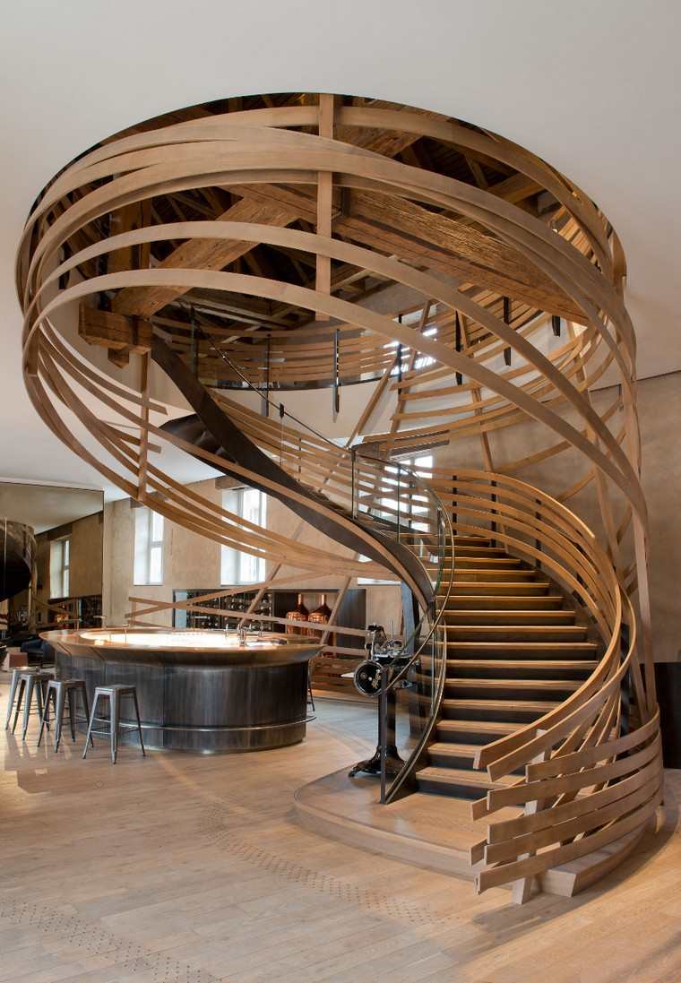 belsőépítészet lépcső fa modern belső hagyomány lenyűgöző