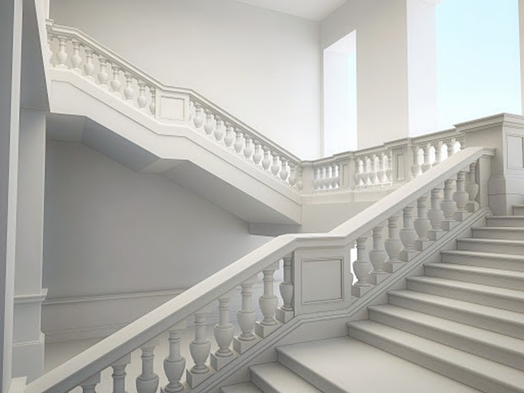dizaino laiptai baltos spalvos