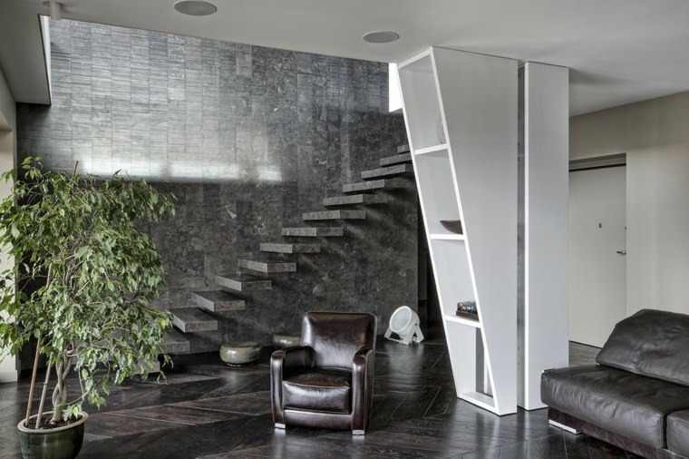 Modern stílusú ház belső lépcsője