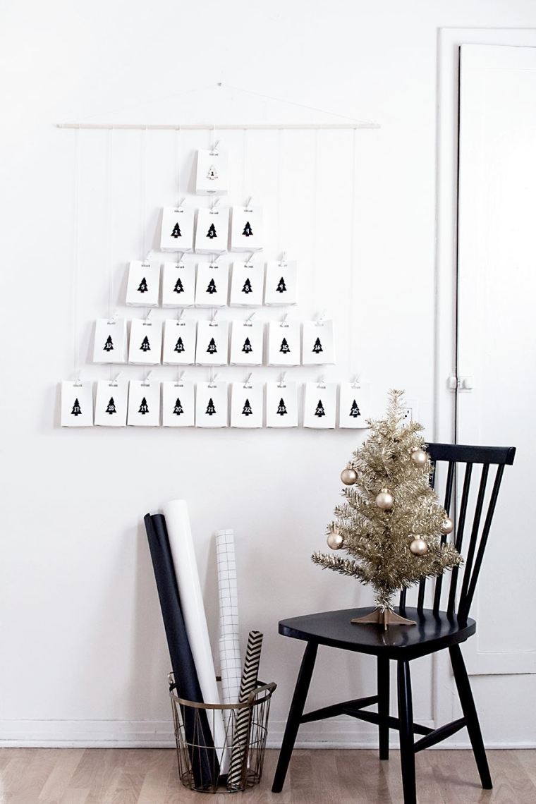 minimalista stílusú karácsonyi dekoráció