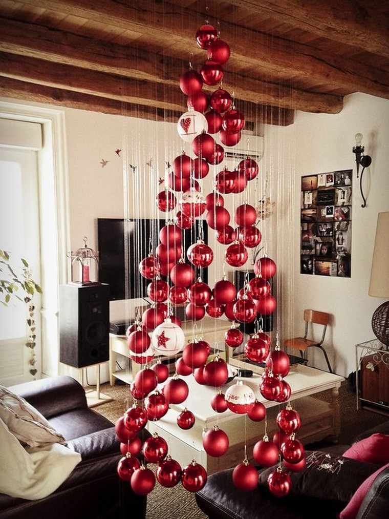 padaryti-a-Kalėdų eglutė-raudona-Kalėdų kamuolys
