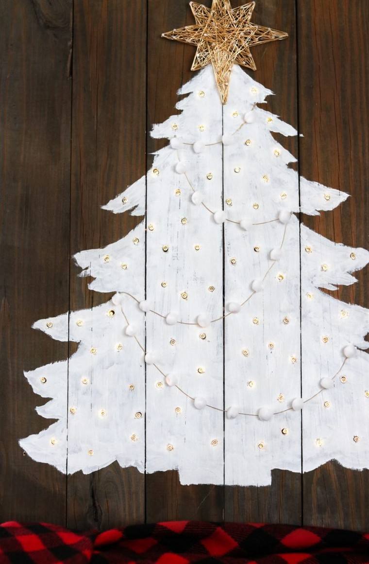 crea un'idea per la pittura su legno di una stella dell'albero di natale