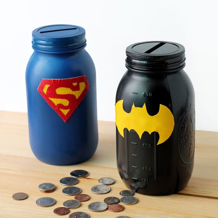 originalna kutija za novac, manual-activity-child-super-hero-jar