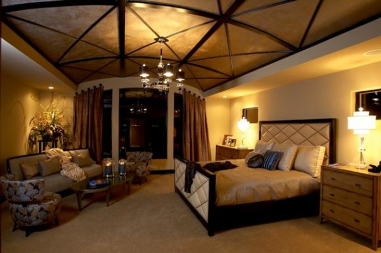 偽の天井の寝室のアイデア木製のアームチェアソファ