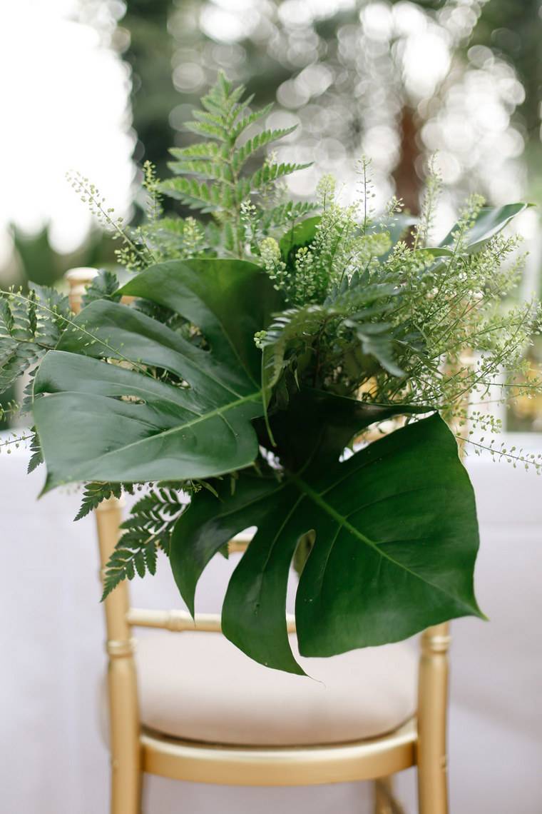 idea bouquet foglie verdi