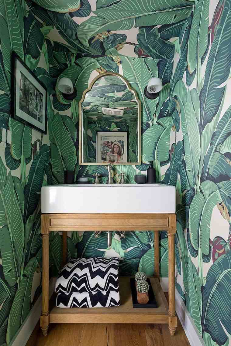 bagno con decoro verde