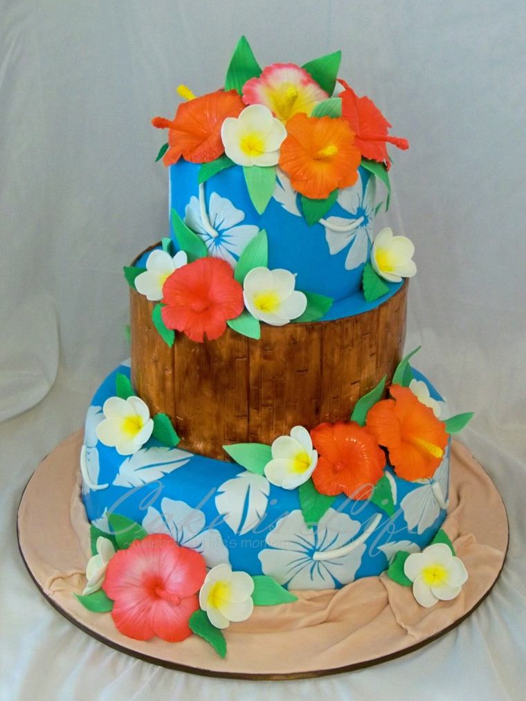 idee per la decorazione del matrimonio torta tropicale