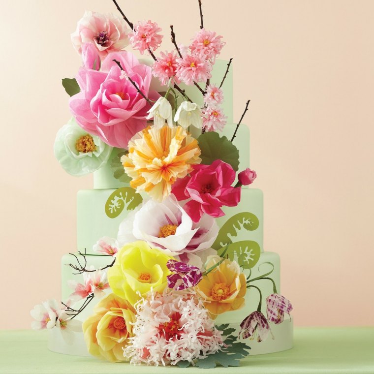 torta di fiori tropicali esotici