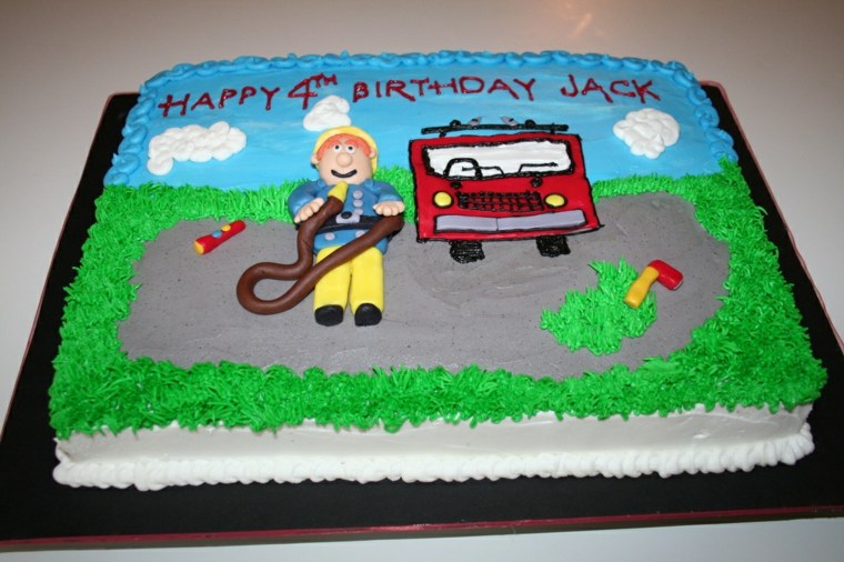 Samo ugniagesio stačiakampis gimtadienio tortas