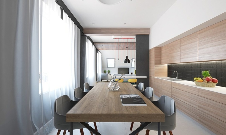 Idea di mobilia della sedia del tavolo di legno della cucina della sala da pranzo