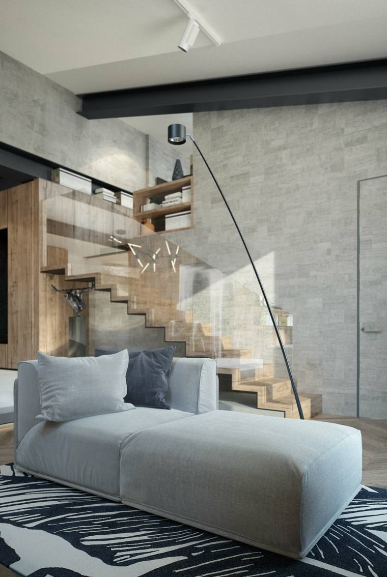 prerušiti se zidna sofa dnevna soba tepih pod crno bijelo moderan dizajn trendi ideja