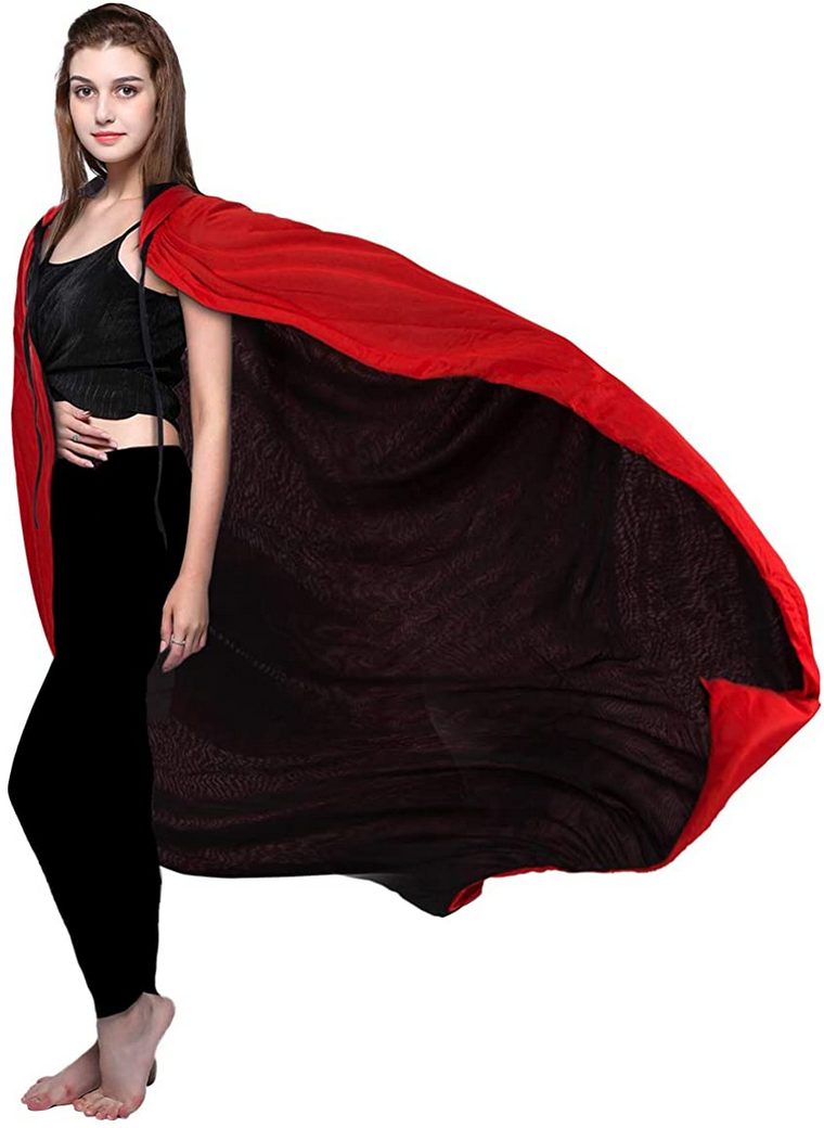 costume da ragazza in rosso e nero halloween