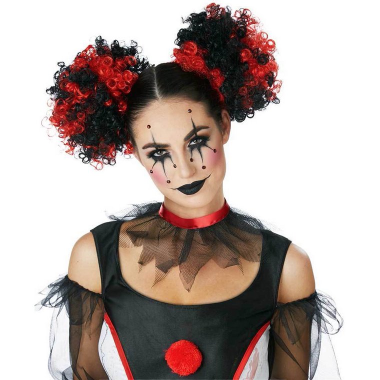 nel trucco di halloween rosso e nero