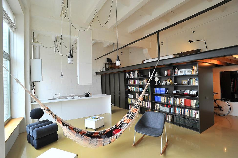 amaca da interno idea libreria sospensione soggiorno open space