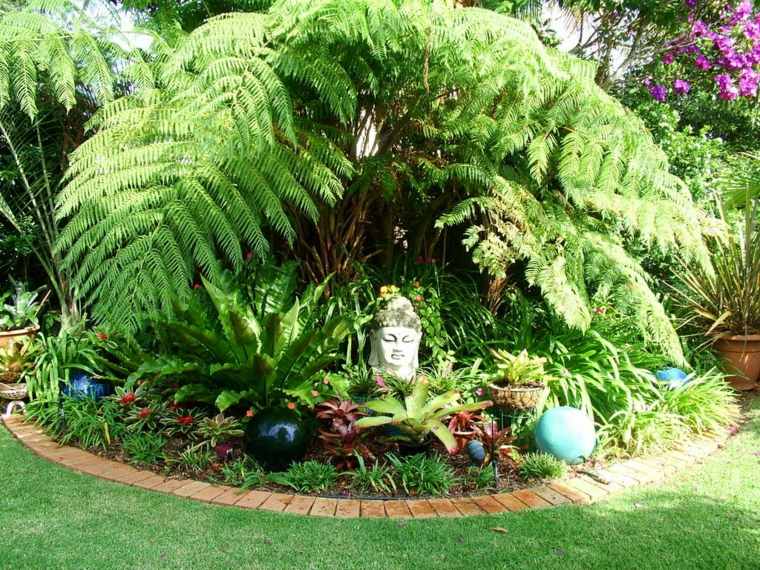 bordo del giardino con decorazione zen