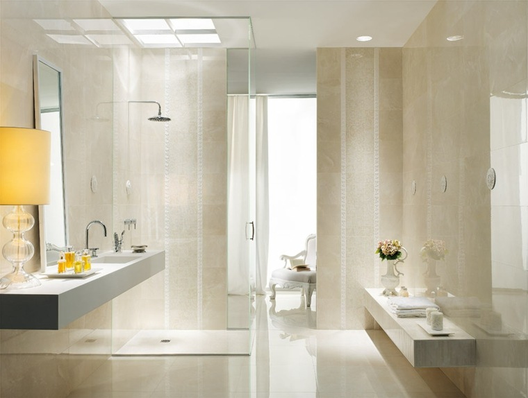 ideja o izgledu kupaonice talijanski tuš kabina dekor cvijeće